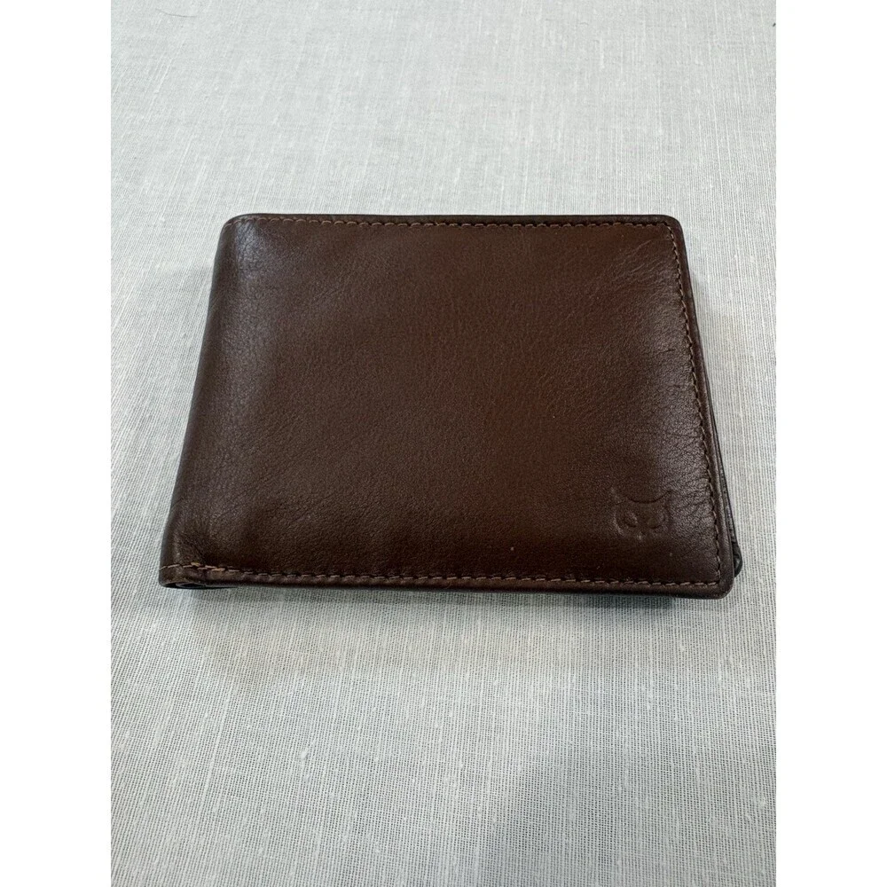 Wise Owl Men’s Brown Leather Pocket Bifold RFID Wallet